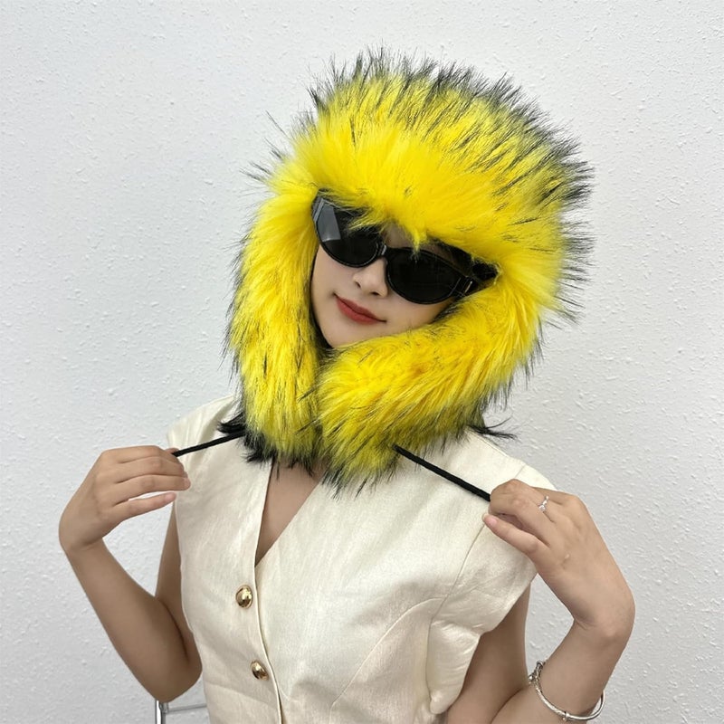 YFJNV Y2K Faux Fur Russian Hat, Soft, Warm Winter Trapper Hat with Earmuffs for Men and Women - Image 5